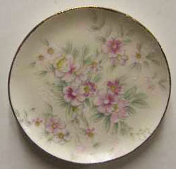 Dollhouse Miniature Pink Flowers Platter